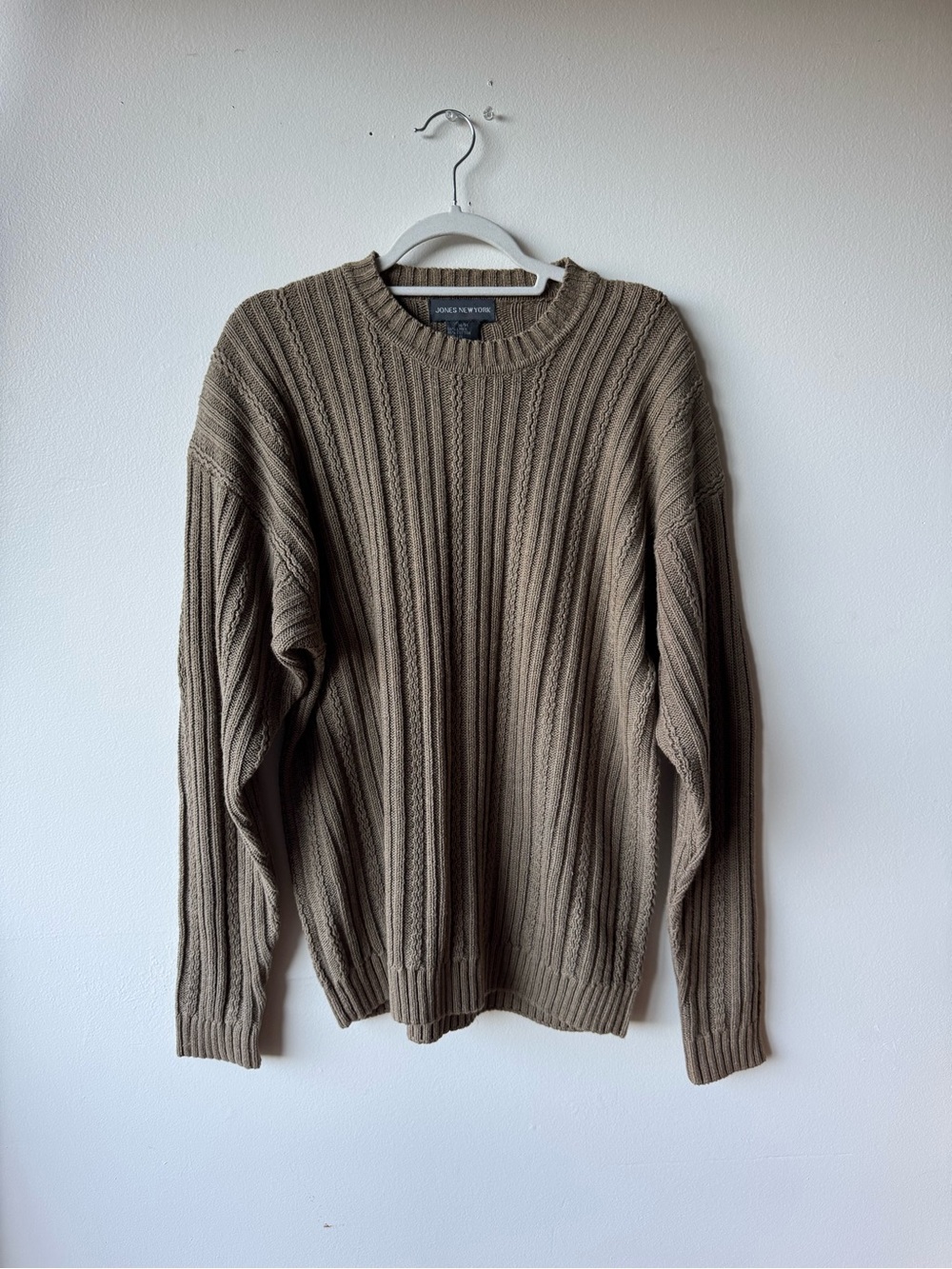 Vintage brown cotton and linen knit sweater